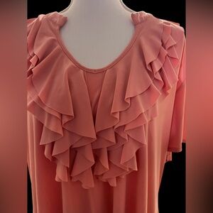 Size 22/24W Cato Dressy Peach/Pink Blouse